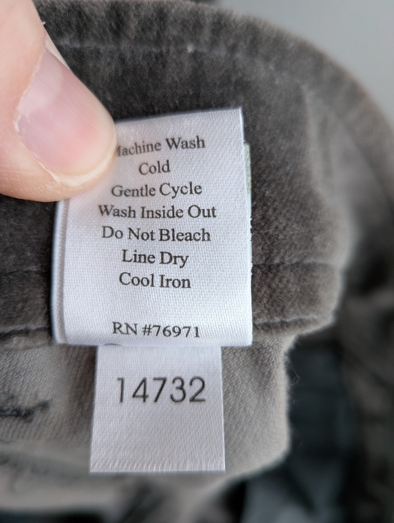 Garnet Hill Velvet Pants Size 14 Long Gray Straight Leg Stretch Trousers - Picture 13 of 13